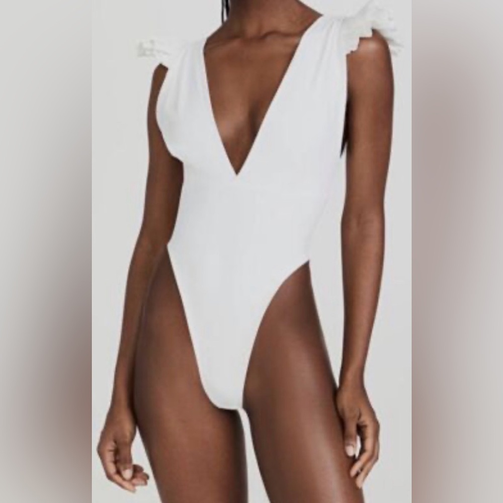 White Plunge Swimsuit